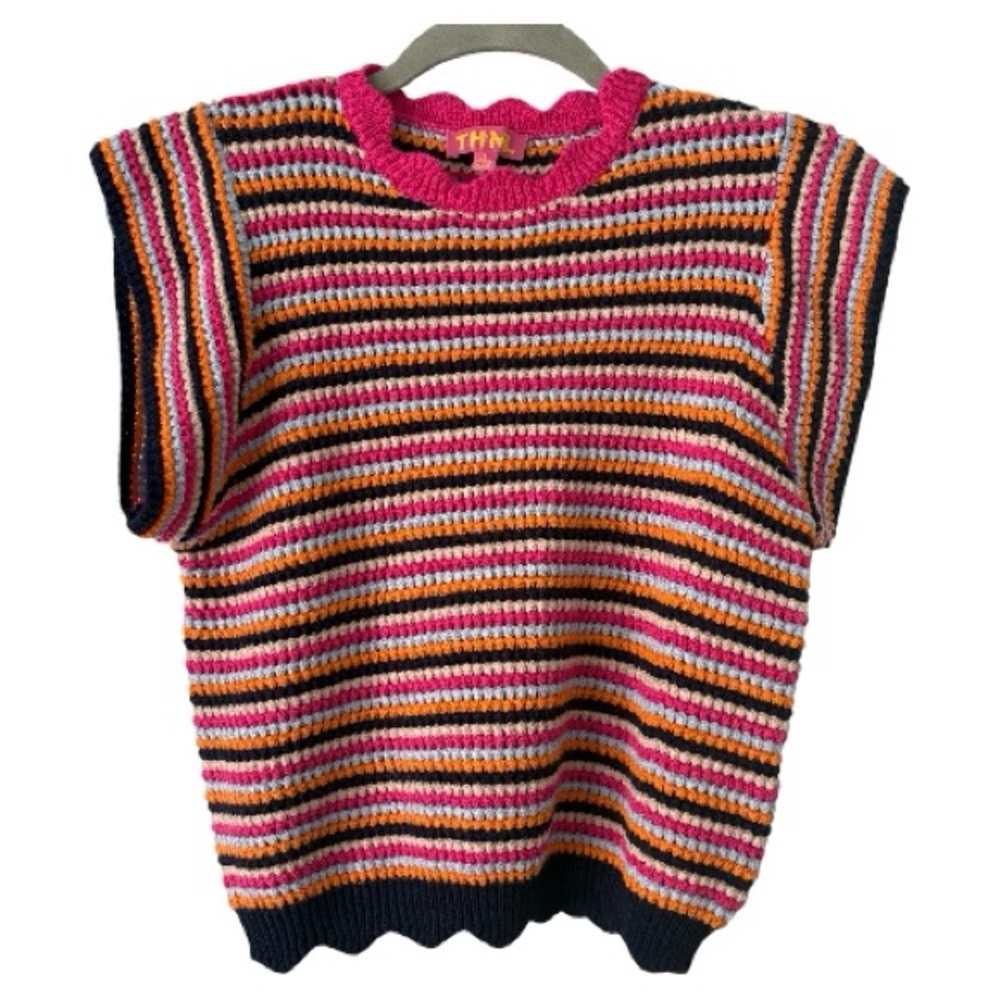 THML Vibrant Striped Knit Sweater Small